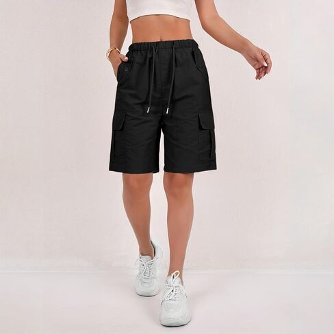 Cargo Shorts Women Quick Dry Athletic Bermuda Shorts Casual Knee Length Hiking Short Waterproof Long Short in Saudi Arabia
