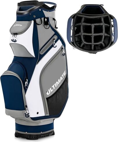 Goplus Golf Cart Bag with 14-Way Top Organizers, Lightweight Portable Golf Club Bag W/7 Zippered Pockets Including Waterproof Valuable Pockets, Rain Hood, Shoulder Strap for Men Women in Saudi Arabia