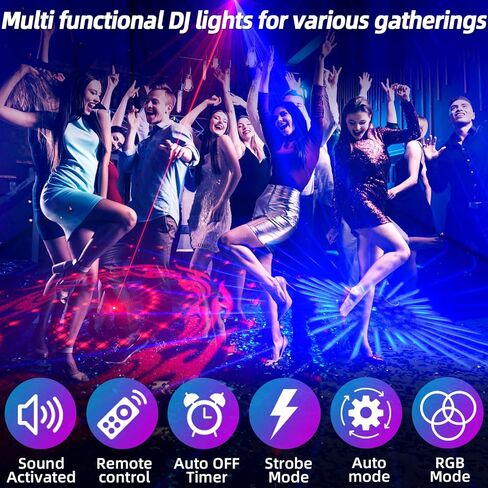 أضواء حفلات الديسكو - ضوء DJ ستروب صغير يعمل بالصوت، إضاءة LED محمولة لغرفة المنزل ولتجمع عائلة الكاريوكي in Kuwait