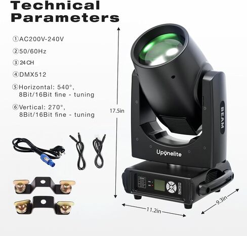 Moving Head Lights 18r 380W Beam Stage Light 18 Gobos 14+1 Colors Strobe Spotlights, 8+16+24 Honeycomb Prism Zoom Wash Rainbow Effect Lights DMX512 for Wedding Party Diso KTV Live Bar Show in Saudi Arabia