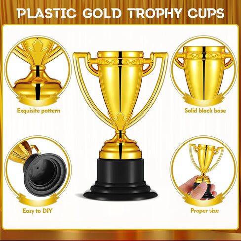 Inbagi 100 Pack Mini Gold Trophies for Kids Small Trophy Awards Cup Bulk 3.54 Inch for Sports Soccer Football Tournaments Competitions Participation Winning Prizes Party Favors for Adults in Saudi Arabia