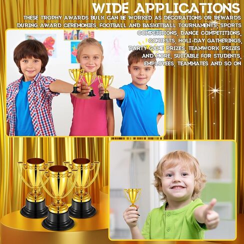 Inbagi 100 Pack Mini Gold Trophies for Kids Small Trophy Awards Cup Bulk 3.54 Inch for Sports Soccer Football Tournaments Competitions Participation Winning Prizes Party Favors for Adults in Saudi Arabia