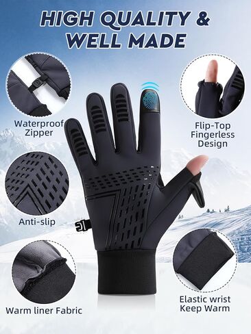 Frienda 2pcs Winter Balaclava, Face Mask Ski Gloves Set Windproof Warm Face Mask Fingerless Fishing Gloves for Men Women in Saudi Arabia