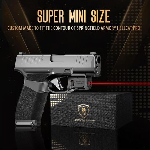 WARRIORLAND Red Trigger Laser Fit for Hellcat Pro - ضوء سلاح تكتيكي مدمج وخفيف الوزن مثبت على الزناد مع مؤشر البطارية ومفتاح يمكن استخدامه بكلتا اليدين، WLS-110 in Saudi Arabia
