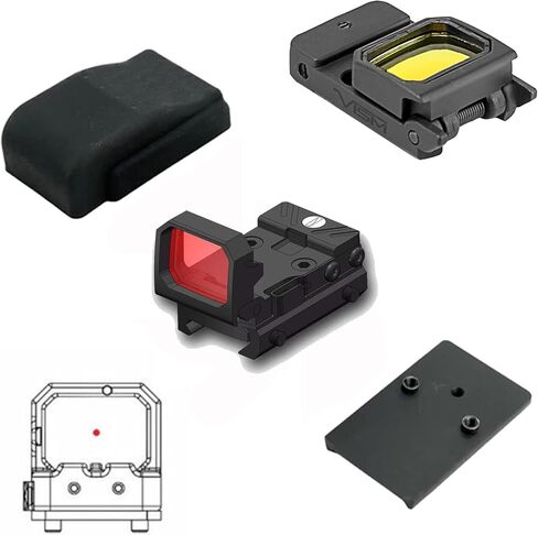 GOTICAL – Combo of 2 - RMR Cover Plate for Glock 17 19 26 Cut Slides with Front and Rear Sight RMT S2 in Saudi Arabia