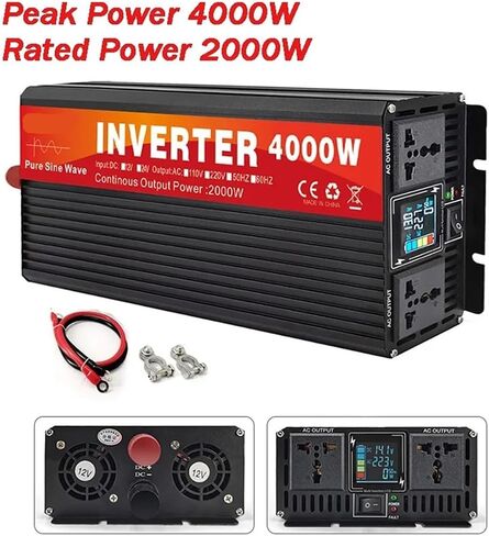 Inverter 5000W 4000W 3000W Double Socket LCD Display DC 12V 24V to AC 220V 110V Voltage Converter Power Supply(Peak Power 5000W,12V_120V(50HZ))(Peak Power 4000w,48V-120V(50HZ)) in Saudi Arabia