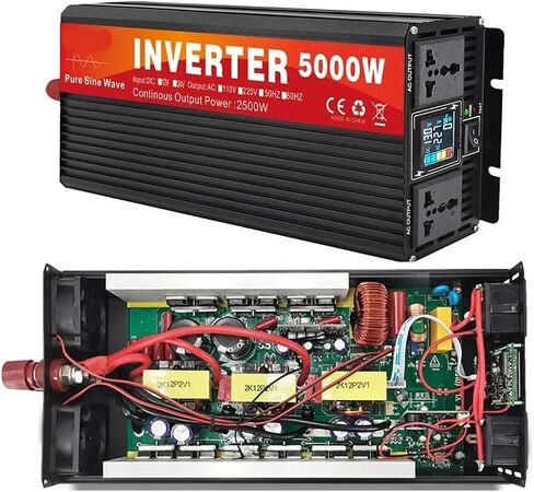عاكس 5000 وات 4000 وات 3000 وات شاشة LCD بمقبس مزدوج DC 12V 24V إلى AC 220V 110V محول جهد كهربي (ذروة الطاقة 5000 وات، 12 فولت_120 فولت (50 هرتز)) (ذروة الطاقة 4000 وات، 48 فولت - 120 فولت (50 هرتز)) in Kuwait