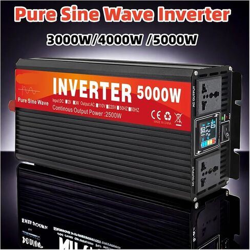 Inverter 5000W 4000W 3000W Double Socket LCD Display DC 12V 24V to AC 220V 110V Voltage Converter Power Supply(Peak Power 5000W,12V_120V(50HZ))(Peak Power 4000w,48V-120V(50HZ)) in Saudi Arabia