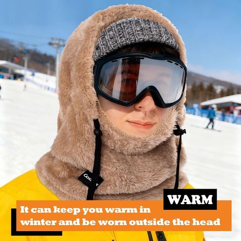 Ski Mask Fleece Balaclava, Winter Face Mask Windproof Neck Cover Warmer Hat Hood for Men Women in Saudi Arabia
