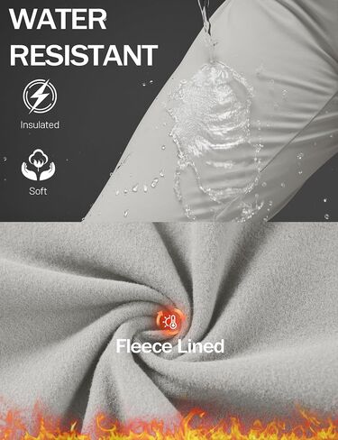 بنطلون رياضي نسائي من MAGCOMSEN مبطن بالصوف بخصر عالٍ ومقاوم للماء للشتاء الحراري والمشي لمسافات طويلة والجري مع جيوب in Saudi Arabia