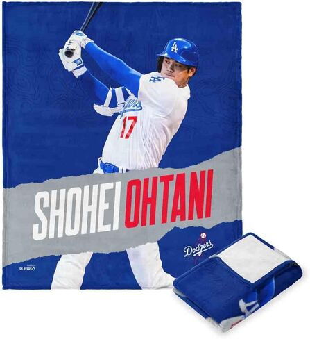 Northwest Shohei Ohtani Los Angeles Dodgers MLBPA Players Silk Touch Throw Blanket, Blue in Saudi Arabia