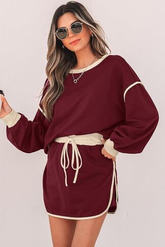 طقم نسائي مكون من قطعتين بلوزات الخريف غير رسمية بأكمام طويلة وملابس صالة شتوية متطابقة مع بدلات رياضية in Kuwait