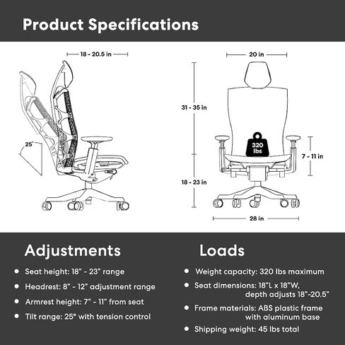 Autonomous ErgoChair Ultra 2 Ergonomic Office Chair Mesh Black Adjustable Lumbar Support, Rolling Swivel - Home office Desk Chairs with Wheels and Arms - Ergonomic Desk Chair Comfy for Gaming & Office in Saudi Arabia