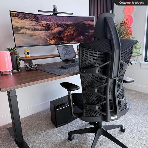 Autonomous ErgoChair Ultra 2 Ergonomic Office Chair Mesh Black Adjustable Lumbar Support, Rolling Swivel - Home office Desk Chairs with Wheels and Arms - Ergonomic Desk Chair Comfy for Gaming & Office in Saudi Arabia
