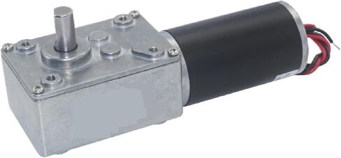 DC Worm Gear Motor, 12/24V, 70kg.cm Torque, 7-470rpm, Self-Locking Gearbox, Black (470 RPM 12V Other) in Saudi Arabia