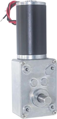 DC Worm Gear Motor, 12/24V, 70kg.cm Torque, 7-470rpm, Self-Locking Gearbox, Black (470 RPM 12V Other) in Saudi Arabia