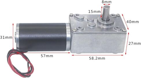 DC Worm Gear Motor, 12/24V, 70kg.cm Torque, 7-470rpm, Self-Locking Gearbox, Black (470 RPM 12V Other) in Saudi Arabia