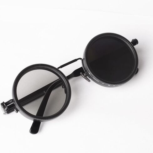 Adjustable Polarized Sunglasses with 1-9 Tint Levels - UV400 Protection & ND Filter Lenses - Unisex Round Frame Beach Eyewear in Saudi Arabia