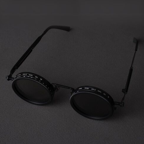 Adjustable Polarized Sunglasses with 1-9 Tint Levels - UV400 Protection & ND Filter Lenses - Unisex Round Frame Beach Eyewear in Saudi Arabia