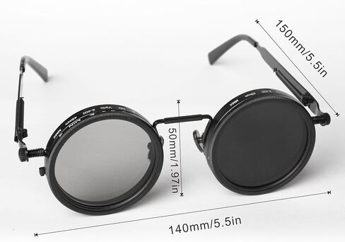 Adjustable Polarized Sunglasses with 1-9 Tint Levels - UV400 Protection & ND Filter Lenses - Unisex Round Frame Beach Eyewear in Saudi Arabia