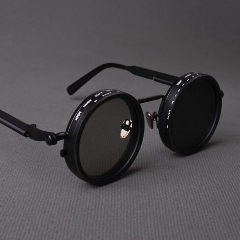Adjustable Polarized Sunglasses with 1-9 Tint Levels - UV400 Protection & ND Filter Lenses - Unisex Round Frame Beach Eyewear in Saudi Arabia