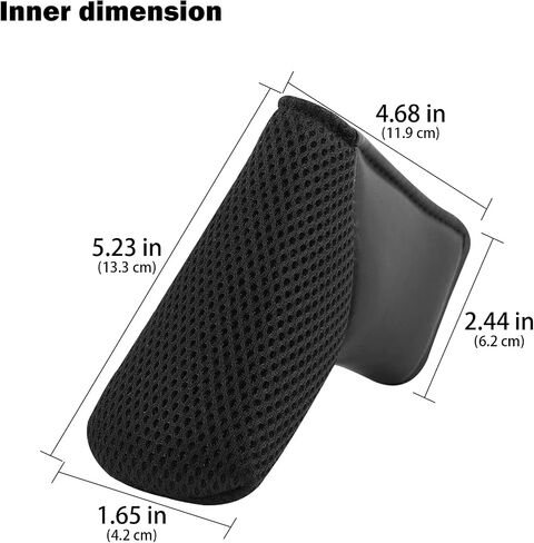 BIG TEETH Lightweight Mesh Golf Driver Headcovers Golf Fairway Wood Hybird Head Covers Club Protecter Putter Cover Full Black for All Black in Saudi Arabia