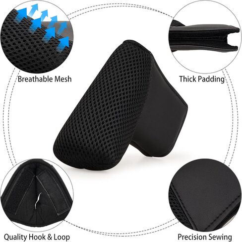 BIG TEETH Lightweight Mesh Golf Driver Headcovers Golf Fairway Wood Hybird Head Covers Club Protecter Putter Cover Full Black for All Black in Saudi Arabia
