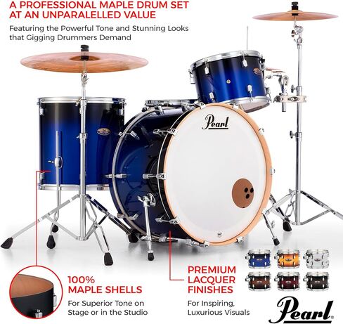 Pearl Drum Set, Gloss Deep Red Burst, inch (DMP927SPC261) in Saudi Arabia