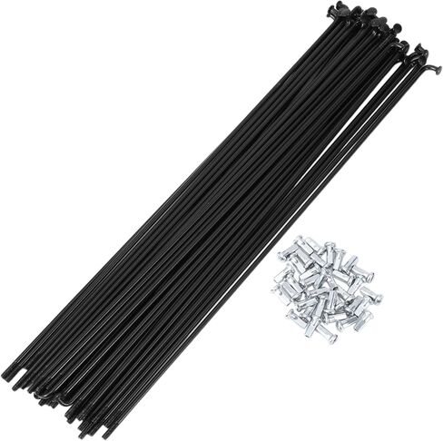 36 Set 12G Bicycle Spokes 245mm Bike Wheel Spokes 45 Steel Black in Saudi Arabia