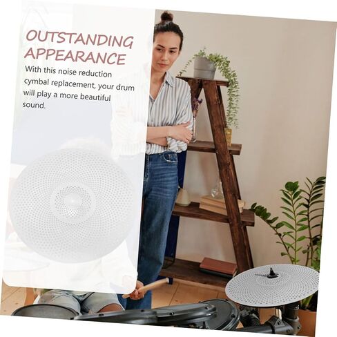 2pcs 14/16 Inch Mute Cymbals for Drum Set Silent Alloy Drum Cymbals Easy Installation for Noise Reduction Replacement Parts in Saudi Arabia
