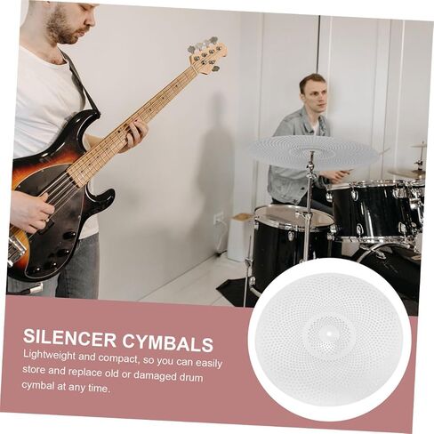 2pcs 14/16 Inch Mute Cymbals for Drum Set Silent Alloy Drum Cymbals Easy Installation for Noise Reduction Replacement Parts in Saudi Arabia