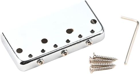 BESPORTBLE 1Set Durable Guitar Tailpiece Bridge Chrome Metal Guitar Saddle with Screws Essential Replacement Accessory for Electric Guitars for Guitar Enthusiasts in Saudi Arabia