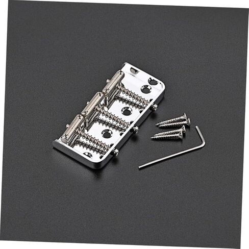 BESPORTBLE 1Set Durable Guitar Tailpiece Bridge Chrome Metal Guitar Saddle with Screws Essential Replacement Accessory for Electric Guitars for Guitar Enthusiasts in Saudi Arabia