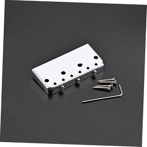 BESPORTBLE 1Set Durable Guitar Tailpiece Bridge Chrome Metal Guitar Saddle with Screws Essential Replacement Accessory for Electric Guitars for Guitar Enthusiasts in Saudi Arabia