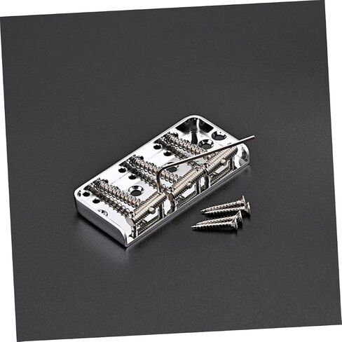 BESPORTBLE 1Set Durable Guitar Tailpiece Bridge Chrome Metal Guitar Saddle with Screws Essential Replacement Accessory for Electric Guitars for Guitar Enthusiasts in Saudi Arabia