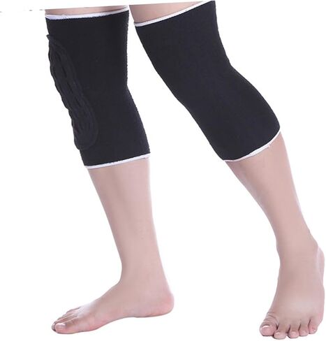 Unisex Warm Knee Pads 1 Pair Elastic Compression Sleeves for Sports Cycling Windproof Thermal Leg Warmers Knee Support for Men and Women Black in Saudi Arabia