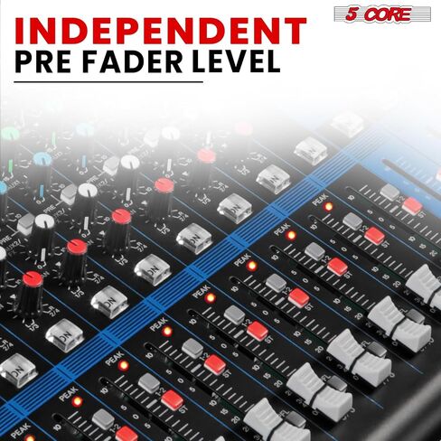 5Core DJ Audio Mixer 20 Channel Professional Stereo Sound Board مع 256 تأثيرات رقمية USB Bluetooth 48V Phantom Power Consola De Audio لتسجيل الاستوديو وعرض DJ - MX 20CH XU in Saudi Arabia