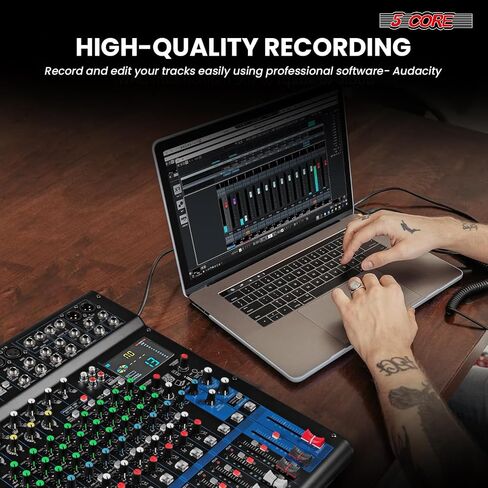 5Core DJ Audio Mixer 20 Channel Professional Stereo Sound Board مع 256 تأثيرات رقمية USB Bluetooth 48V Phantom Power Consola De Audio لتسجيل الاستوديو وعرض DJ - MX 20CH XU in Saudi Arabia