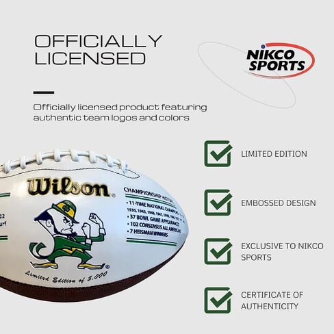NIKCO SPORTS Notre Dame Fighting Irish 2018 CFP Football | Limited Edition of 5,000 | NCAA College Football Playoffs | Officially Licensed Collectible Gift Memorabilia with Certificate of Authenticity in Saudi Arabia