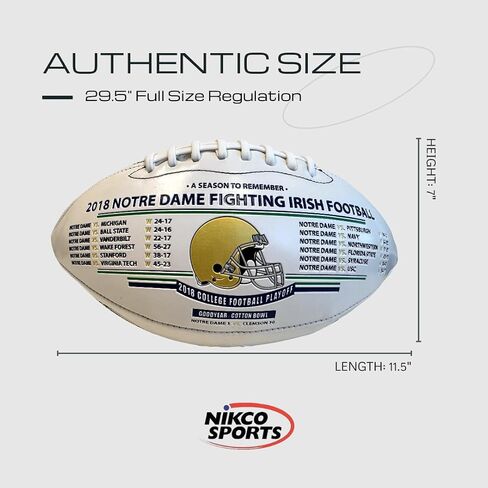 NIKCO SPORTS Notre Dame Fighting Irish 2018 CFP Football | Limited Edition of 5,000 | NCAA College Football Playoffs | Officially Licensed Collectible Gift Memorabilia with Certificate of Authenticity in Saudi Arabia