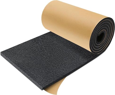 TroyStudio Sound Proof Closed Cell Foam, Self-Adhesive 13'' x 78" Heat Shield Acoustic Rubber Foam Sheet - Waterproof Noise Vibration Thermal Insulation Roll for Home, Car, HVAC, Pipe, Machine in Saudi Arabia