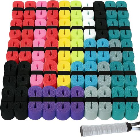 Tennis Racket Grip Tape, Precut Sweat-Absorbing Tennis Overgrip Tape, Anti-Slip and Dry Feel Tennis Tape for Pickleball, Badminton & Tennis (10 Colors) in Saudi Arabia