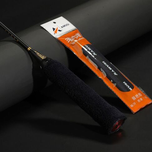 Badminton Racket Handle Belt Microfiber Thickened Badminton Racket Towel Tape Durable Tennis Towel Grips(Black) in Saudi Arabia