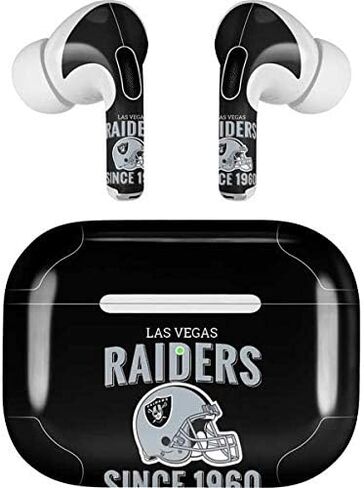 Skinit Decal Audio Skin Compatible with Apple AirPods Pro - Officially Licensed NFL Las Vegas Raiders Helmet Design in Saudi Arabia