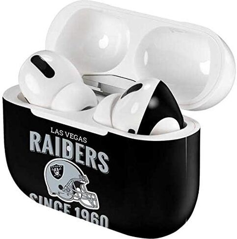 Skinit Decal Audio Skin Compatible with Apple AirPods Pro - Officially Licensed NFL Las Vegas Raiders Helmet Design in Saudi Arabia