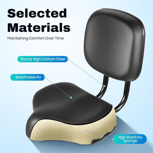 Bike Seat Bike Seat for Men and Women Comfortable Extra Wide Bicycle Seat Bike Saddle Comfort Soft Back Rest Cushion for Tricycle Mountain Exercise Bike in Saudi Arabia