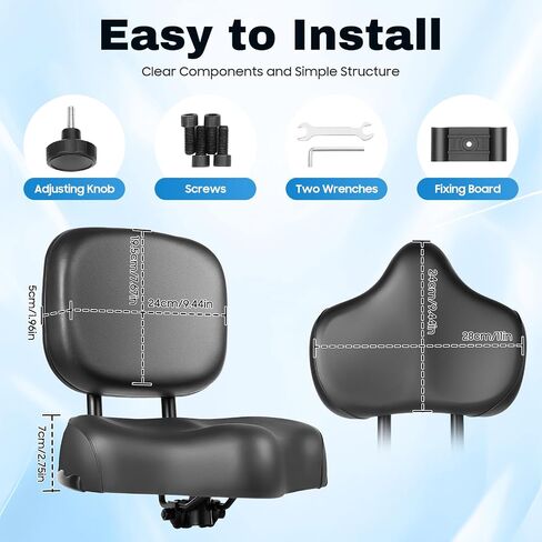 Bike Seat Bike Seat for Men and Women Comfortable Extra Wide Bicycle Seat Bike Saddle Comfort Soft Back Rest Cushion for Tricycle Mountain Exercise Bike in Saudi Arabia