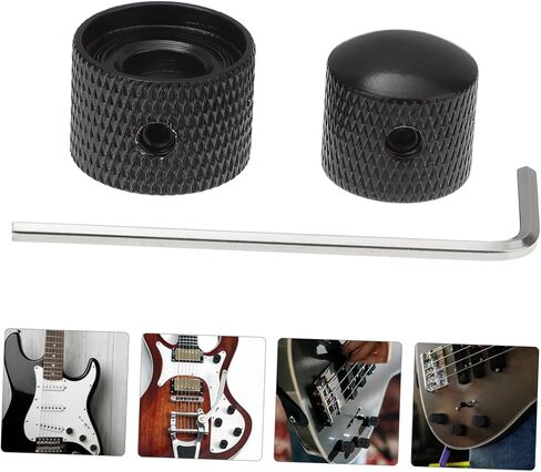 Vaguelly Electric Guitar Bass Knobs Black Dual Concentric Volume Tone Blend Control Knobs Key Included in Saudi Arabia