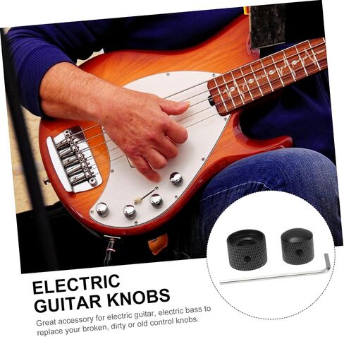 Vaguelly Electric Guitar Bass Knobs Black Dual Concentric Volume Tone Blend Control Knobs Key Included in Saudi Arabia