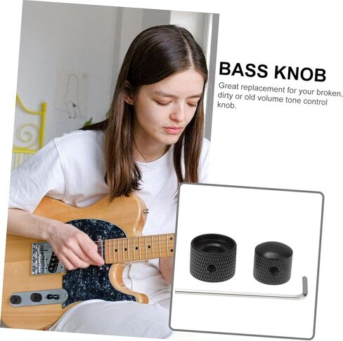 Vaguelly Electric Guitar Bass Knobs Black Dual Concentric Volume Tone Blend Control Knobs Key Included in Saudi Arabia